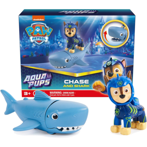 Paw Patrol, Aqua Pups Chase and Shark Action Figures Set, Kids Toys for Ages 3 and up
