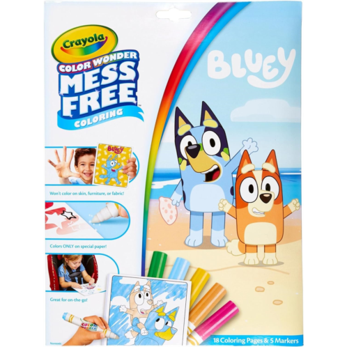 Crayola Bluey Color Wonder Coloring Set, 18 Bluey Coloring Pages, Mess Free Coloring for Toddlers, Holiday Gift, Stocking Stuffers