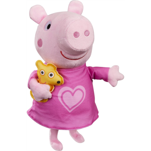 Peppa Pig Peppas Bedtime Lullabies Singing Plush Doll, 11 Inch Interactive Stuffed Animal, Preschool Toys for 18 Month Year Old Girls and Boys and Up, with Teddy Bear Accessory