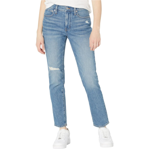 Madewell The Mid-Rise Perfect Vintage Jean in Ainsdale Wash: Knee-Rip Edition
