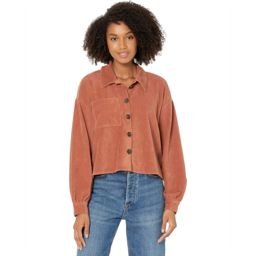 Madewell Knit Corduroy Crop Shirt-Jacket