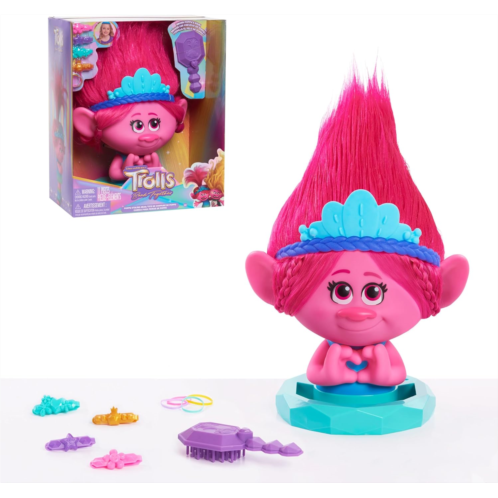 DreamWorks Trolls Band Together Poppy Styling Head, 11-pieces, Pink, Kids Toys for Ages 3 Up by Just Play