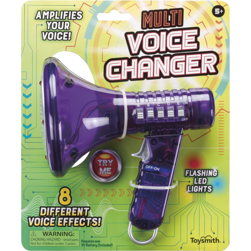 Toysmith Tech Gear Multi Voice Changer, Amplifies Voice With 8 Different Voice Effects, For Boys & Girls Ages 5+, Colors vary