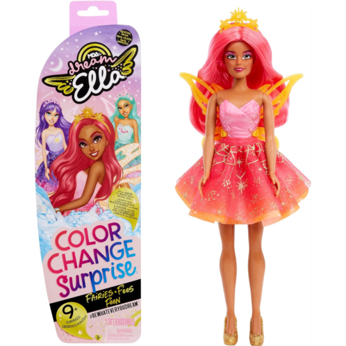 MGA Entertainment Dream Ella Color Change Surprise Fairies Celestial Series Doll - Yasmin Sun Inspired Fairy with Iridescent Sparkly Wings & Purple Hair, Great Gift, for Kids Ages