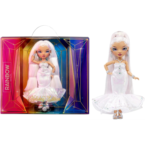 2022 Holiday Edition Roxie Rainbow High Doll with Multicolor Hair and Iridescent Gown - Great Gift