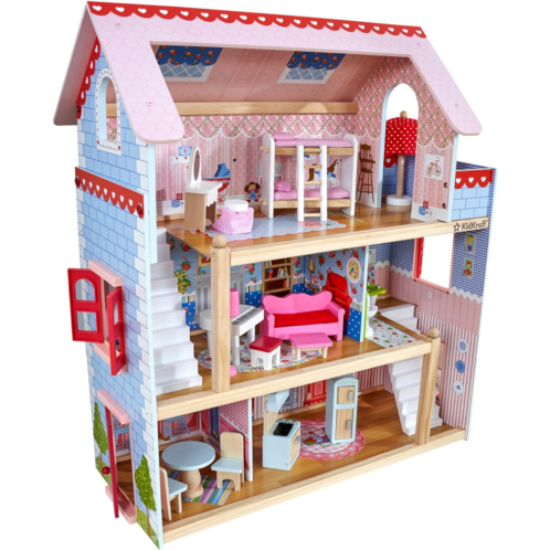 KidKraft Chelsea Doll Cottage Wooden Dollhouse with 16 Accessories, Working Shutters, for 5-Inch Dolls