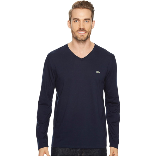 Lacoste Long Sleeve Pima Jersey V-Neck T-Shirt