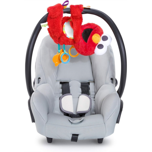 Bright Starts Sesame Street Elmo Travel Buddy Plush Take-Along Stroller or Carrier Toy, Ages 0-12 Months