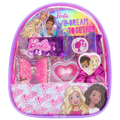 Barbie - Townley Girl Backpack Cosmetic Makeup Gift Bag Set includes Hair Accessories and Printed PVC Back-pack for Kids Girls, Ages 3+ perfect for Parties, Sleepovers and Makeover