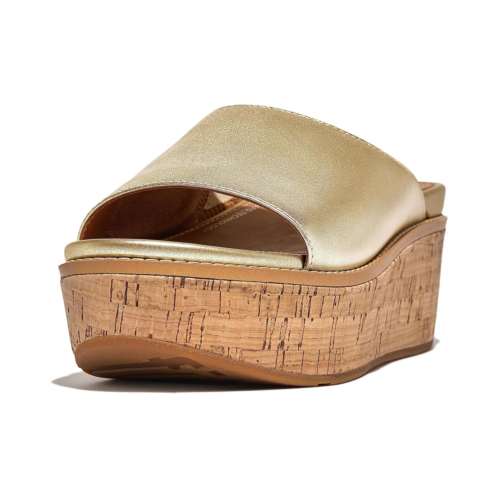 FitFlop Eloise Cork-Wrap Leather Wedge Slides
