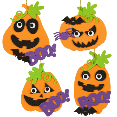 Ready 2 Learn Create Your Own Halloween Pumpkins - Set of 4 - Halloween Crafts for Kids Ages 4-8 - DIY Party Favors, Ornaments, Magnets and Decor