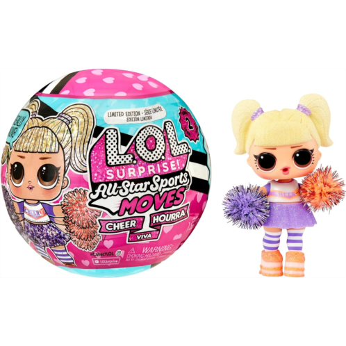 L.O.L. Surprise! All Star Sports Moves - Cheer- Surprise Doll, Theme, Cheerleading Dolls, Mix and Match Outfits, Shoes, Accessories, Limited Edition Collectible Doll Gift Girls Age