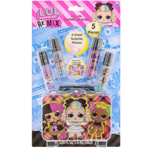 L.O.L Surprise! Townley Girl 4 Pack Roll-on Lip Gloss with 1 Collectible Case for Girls Kids, Ages 5+ for Parties, Sleepovers and Makeovers