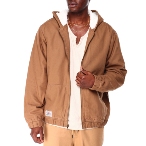 Brooklyn Cloth sherpa lined hooded canvas jacket