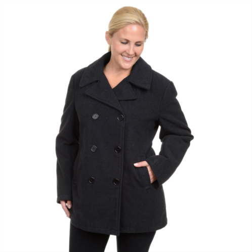 Plus Size Excelled Solid Peacoat