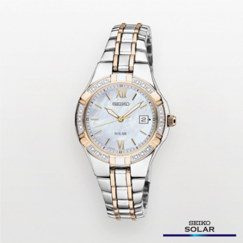 Seiko Womens Two Tone Stainless Steel Solar Watch - SUT068