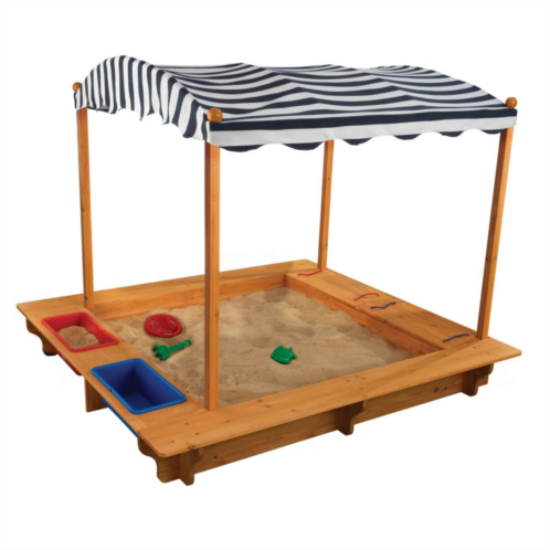 KidKraft Outdoor Sandbox & Striped Canopy Set