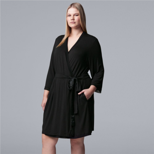 Plus Size Simply Vera Vera Wang Basic Luxury Wrap Robe