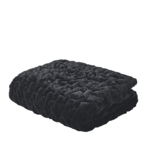 Madison Park Ultra Soft Ruched Faux Fur Throw Blanket