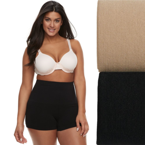 Plus Size Lunaire 2-Pack Seamless Moderate Control Shaping High Waist Boy Shorts 3412KP