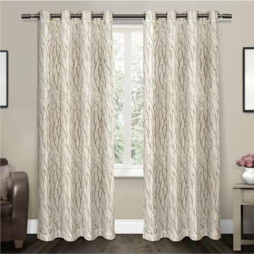 Exclusive Home 2-pack Oakdale Motif Textured Sheer Window Curtains