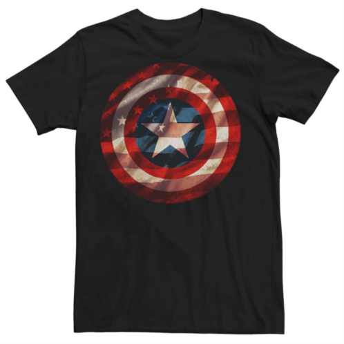 Licensed Character Mens Marvel Captain America USA Flag Shield Fill Tee