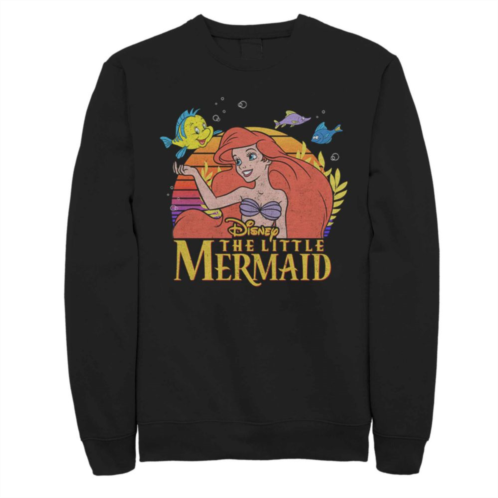 Licensed Character Mens Disney Little Mermaid Title Poster Fleece Sweater