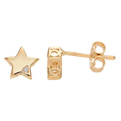 Unbranded 14k Gold 1/10 Carat T.W. Diamond Star Stud Earrings