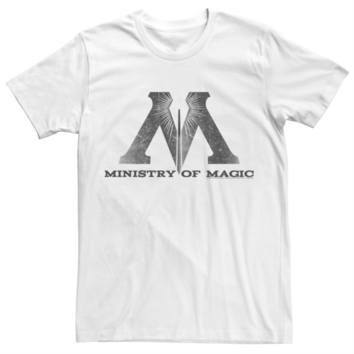 Licensed Character Mens Harry Potter Ministry Of Magic Distressed Logo Graphic Tee