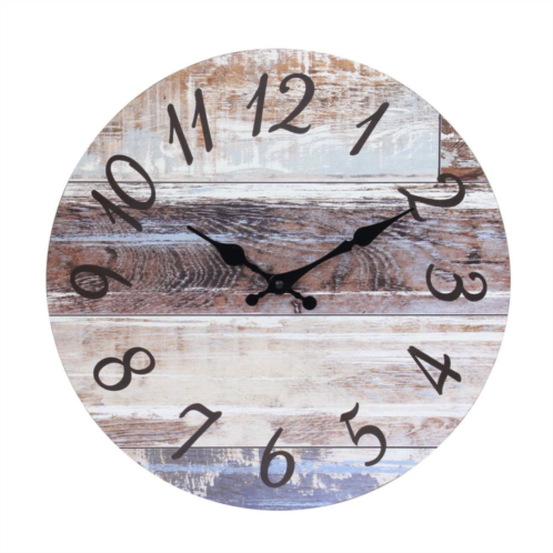Stonebriar Collection Vintage Farmhouse 14 Inch Round Hanging Wall Clock