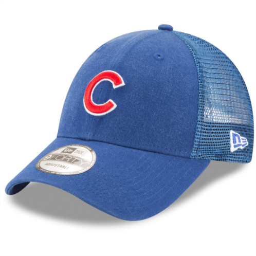 Mens New Era Royal Chicago Cubs Trucker 9FORTY Adjustable Snapback Hat