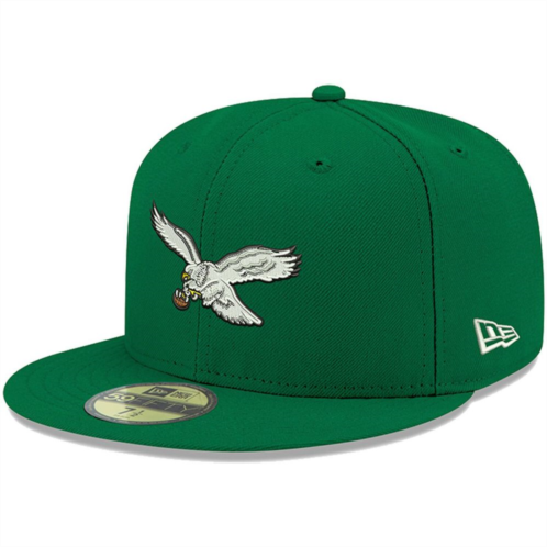 Mens New Era Kelly Green Philadelphia Eagles Omaha Throwback 59FIFTY Fitted Hat