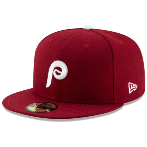 Mens New Era Maroon Philadelphia Phillies Alternate 2 Authentic Collection On-Field 59FIFTY Fitted Hat