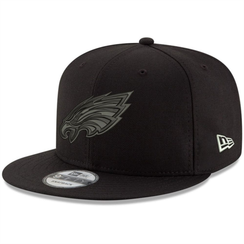Mens New Era Black Philadelphia Eagles Black On Black 9FIFTY Adjustable Hat