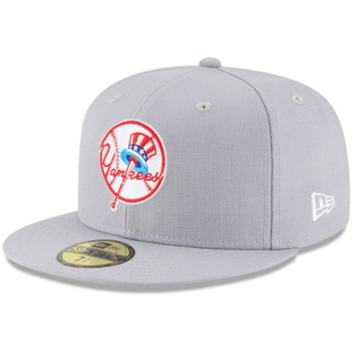 Mens New Era Gray New York Yankees Cooperstown Collection Wool 59FIFTY Fitted Hat
