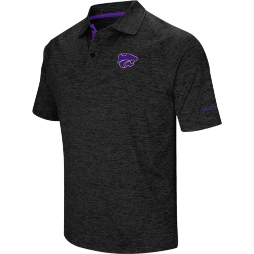 Mens Colosseum Black Kansas State Wildcats Down Swing Polo