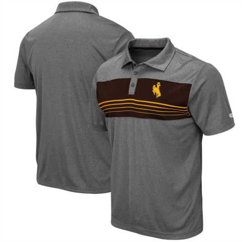 Mens Colosseum Heathered Charcoal Wyoming Cowboys Smithers Polo