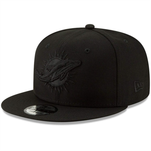 Mens New Era Black Miami Dolphins Black On Black 9FIFTY Adjustable Hat