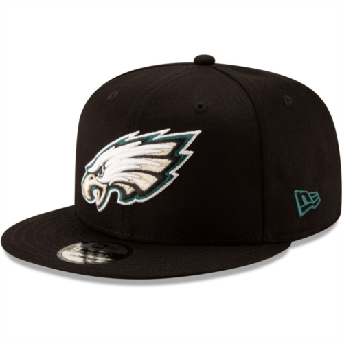 Mens New Era Black Philadelphia Eagles Basic 9FIFTY Adjustable Snapback Hat