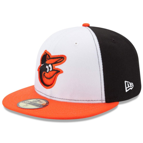 Mens New Era White/Orange Baltimore Orioles Home Authentic Collection On-Field 59FIFTY Fitted Hat