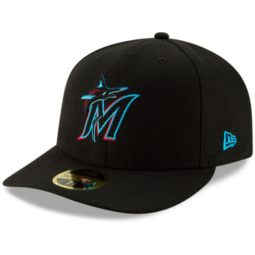 Mens New Era Black Miami Marlins Authentic Collection On-Field Low Profile 59FIFTY Fitted Hat