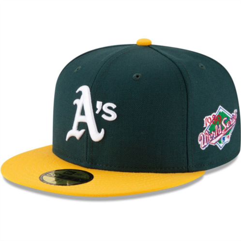 Mens New Era Green Oakland Athletics 1989 World Series Wool 59FIFTY Fitted Hat