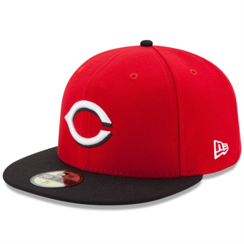 Mens New Era Red/Black Cincinnati Reds Road Authentic Collection On-Field 59FIFTY Fitted Hat
