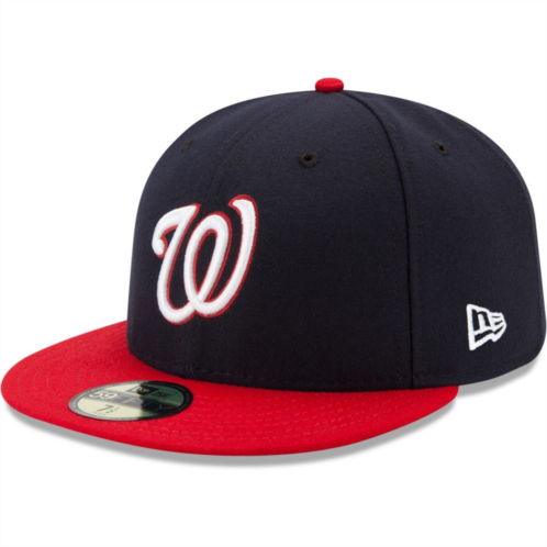 Mens New Era Navy/Red Washington Nationals Alternate Authentic Collection On-Field 59FIFTY Fitted Hat