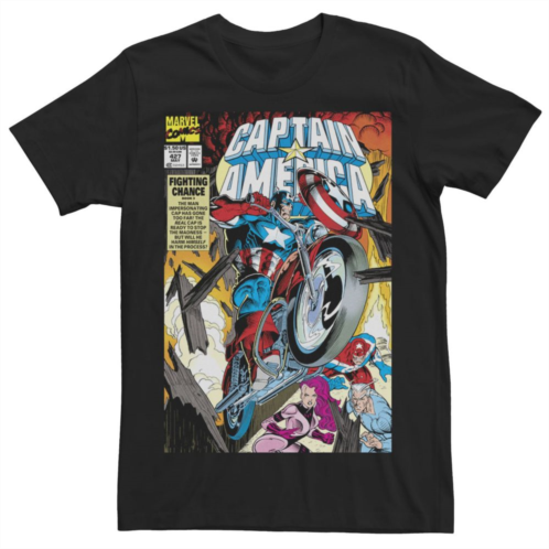 Mens Marvel Captain America Fighting Chance Book 3 Comic Cover Tee