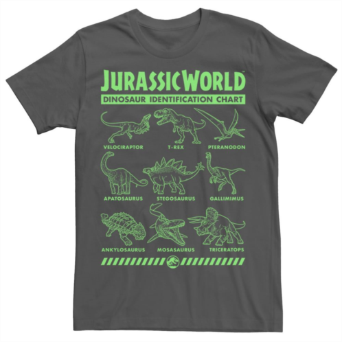 Licensed Character Mens Jurassic World Two Dino Gradient ID Chart Tee