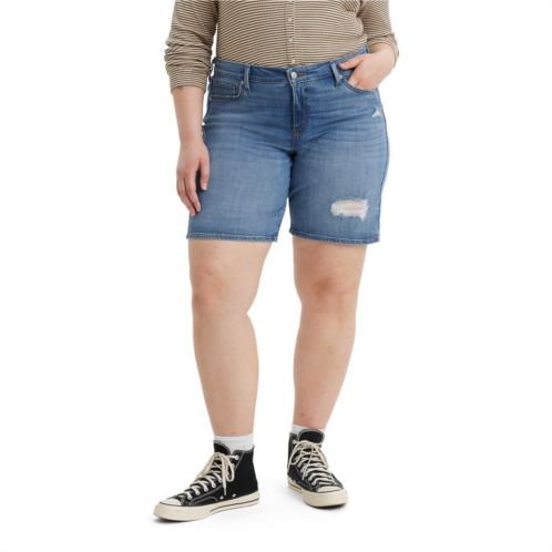 Plus Size Levis Mid-Length Jean Shorts