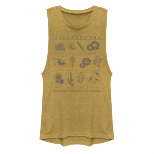 Unbranded Juniors Wildflowers Muscle Graphic Tank Top