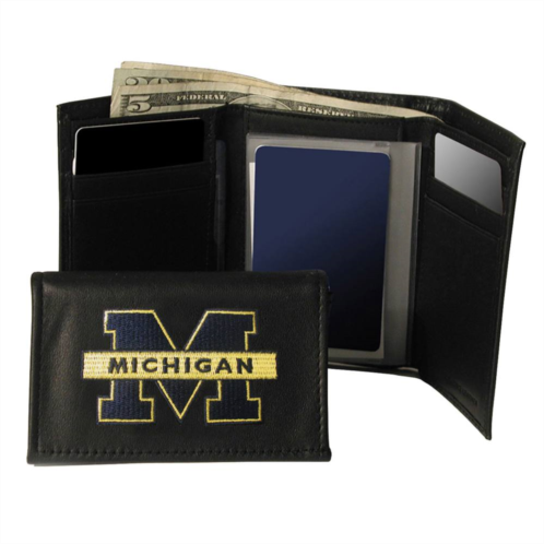 Kohls University of Michigan Wolverines Trifold Leather Wallet