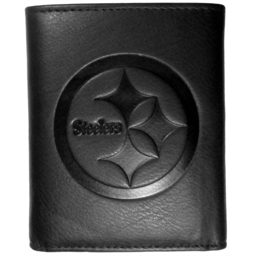 Unbranded Mens Pittsburgh Steelers Embossed Leather Tri-Fold Wallet